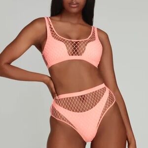 Agent Provocateur Pink Bikini with Modern Lattice Design